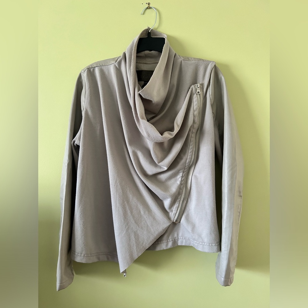 Faux leather and fabric combo spring jacket size M